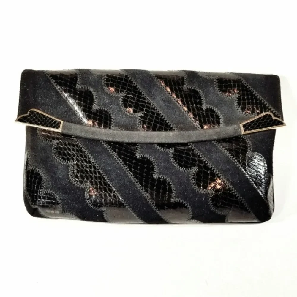 Vintage Original by Caprice Suede & Python Clutch